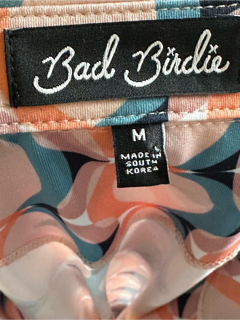 Bad Birdie Kaleidoscope Sleeveless Golf Polo Golf Shirt Retro Print Medium - Picture 8 of 10